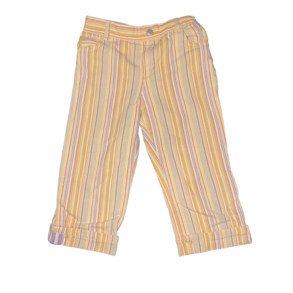 THE CHILDRENS PLACE GIRLS STRIPPED ORANGE AND PINK DENIM JEANS - Picture 1 of 5